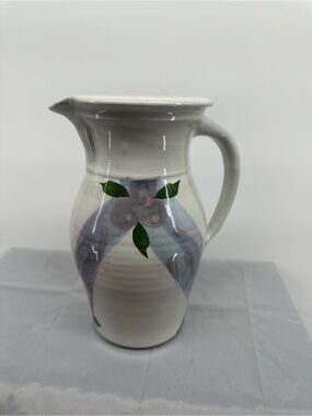 Ceramic flower studio pottery jug